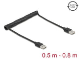 Delock 90124 Coiled Cable Easy-Usb 2.0 Type-A Male To Easy-Usb Type-A Male