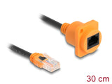 Delock 90804 D-Type Rj45 Cable Plug To Jack Cat.5E Utp Orange / Black 30 Cm