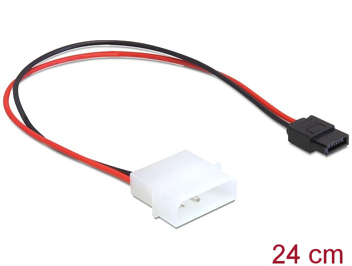 Delock 82913 Power Cable Molex 4 Pin Plug To Slim Sata 6 Pin Receptacle 24 Cm