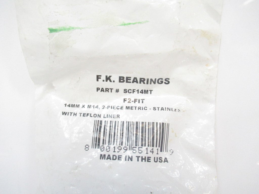 F.K. Bearings SCF14MT Ball Joint Rod End, M14 X 2mm Internal Thread