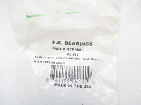 F.K. Bearings SCF14MT Ball Joint Rod End, M14 X 2mm Internal Thread