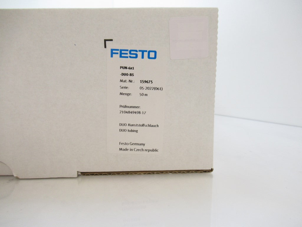 Festo PUN-6X1-DUO-BS 159675 Plastic Tubing Blue And Black, Box Of 50 Meters