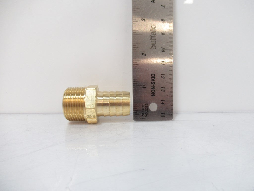 Hose Barb Fitting 125-12E, 0.75 in Hose x 0.75 in NPT Brass