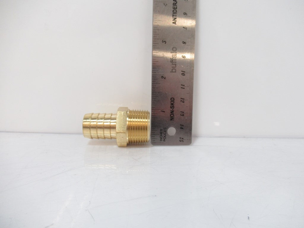 Hose Barb Fitting 125-12E, 0.75 in Hose x 0.75 in NPT Brass