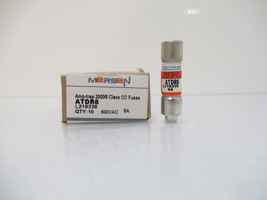 Mersen Ferraz Shawmut ATDR6 Fuse Class CC Slow Blow Acting 6 A, Pack Of 10