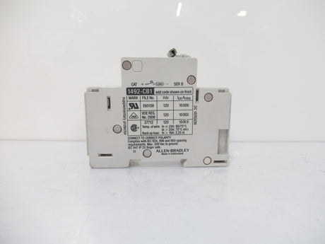 SURPLUS 1492-CB1 DG020 1492CB1DG020 Allen Bradley Circuit Breaker, 1 Pole, Ser B