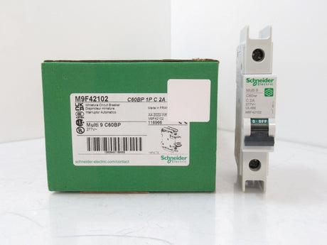 Schneider Electric M9F42102 Multi 9 Miniature Circuit-Breaker, 1 Pole, 2 Amps