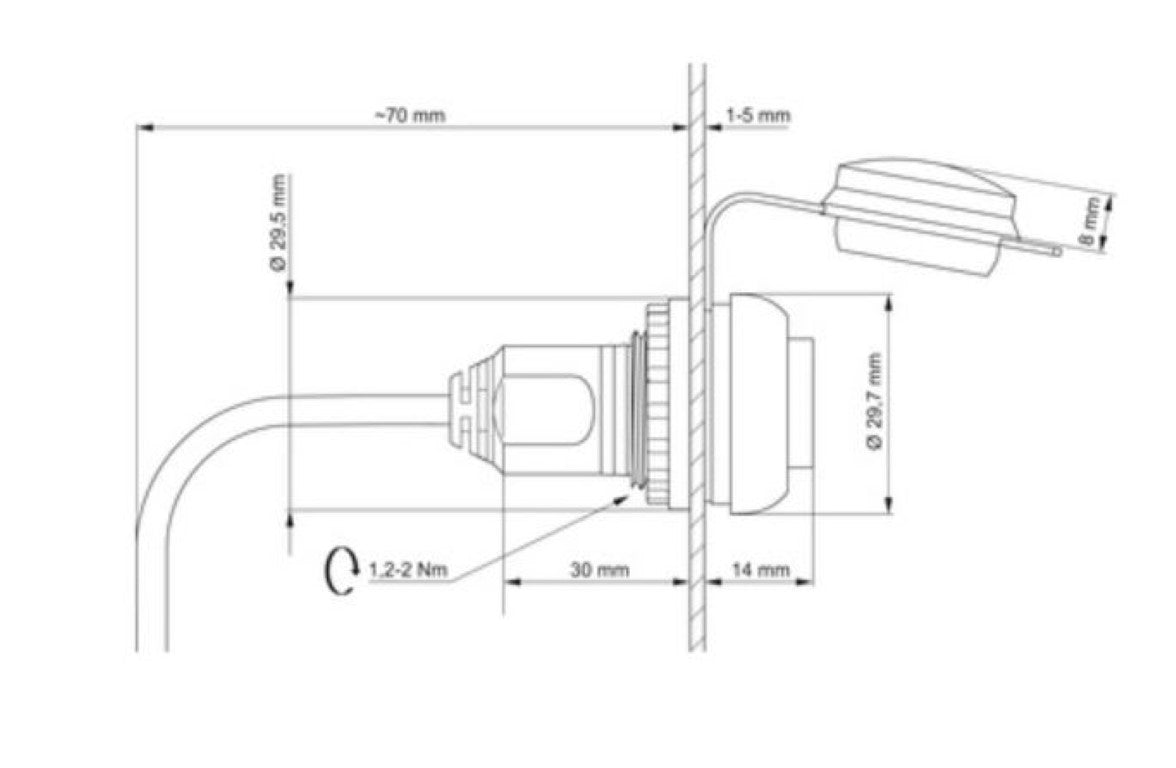 Murrelektronik 4000-73000-0150000 MSDD Pass-Through USB 3.0 Form A, 0.6 m Cable