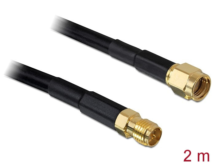 Delock 88430 Antenna Cable Rp-Sma Plug > Rp-Sma Jack Cfd/Rf200 2 M Low Loss