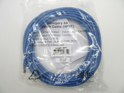 Patch Cable Ethernet CAT6AS-50BL, SFTP, 26 AWG, 50 FT, CAT6, Blue