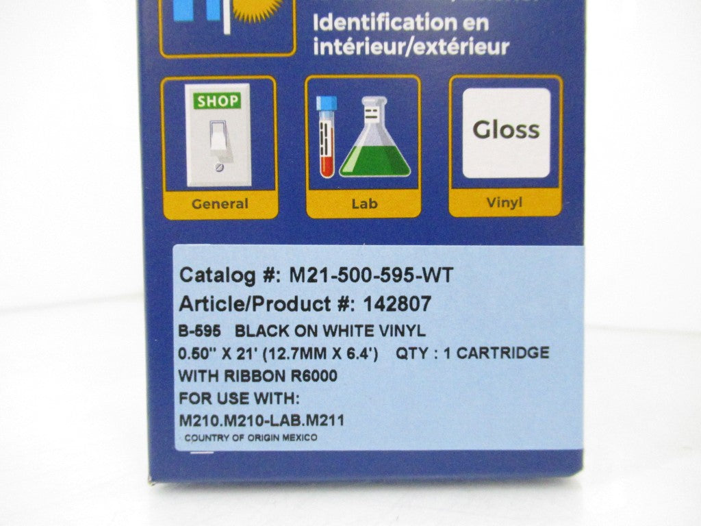 Brady M21-500-595-WT Label Cartridge For BMP21 1/2 in