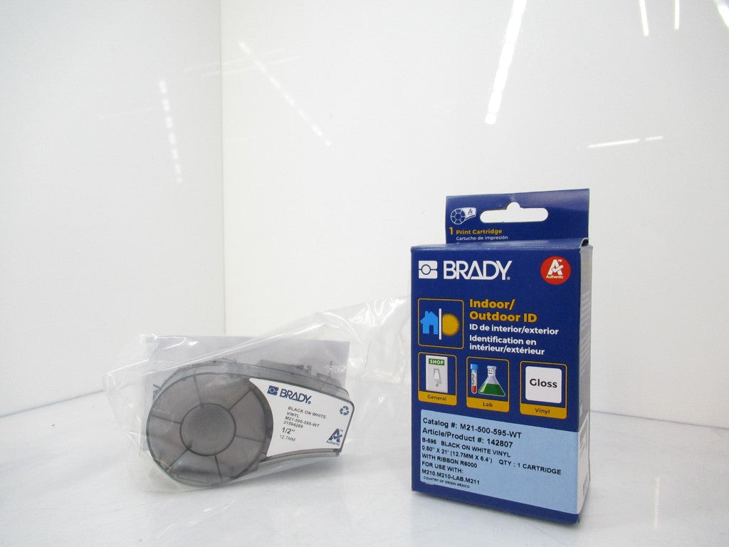 Brady M21-500-595-WT Label Cartridge For BMP21 1/2 in