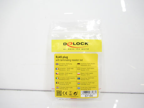 Delock 67186 Rj45 Plug With Terminating Resistor 120 Ohm Red