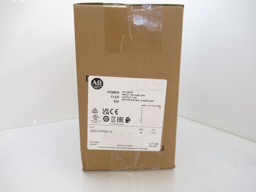 Allen Bradley 25B-D1P4N114 PowerFlex 525 AC Drive 0.5 HP 3PH SURPLUS