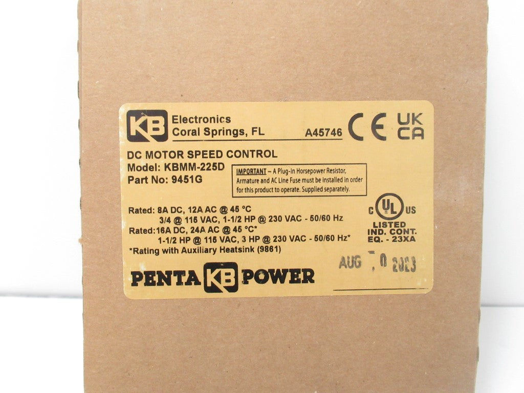 KB Electronics KBMM225D SCR DC Drives 115/230 VAC Input, 0-90/180 VDC Output