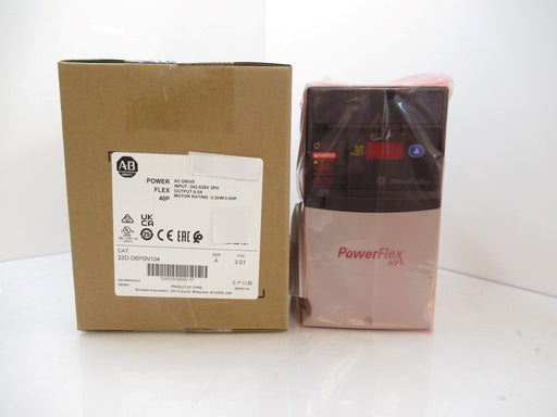 Allen Bradley 22D-D6P0N104 PowerFlex 40 AC Drive Surplus 3ph , 3HP 480 V