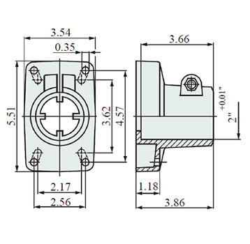 Marbett 280-664781 Large Support Head For 2" OD Tube