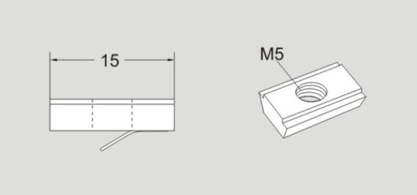 Flexlink XDAN5A Beam T-Slot Nut M5, Pack Of 10