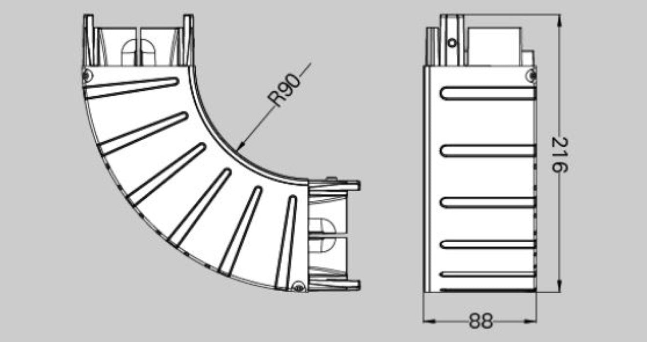 Flexlink 5116125 Cable Duct L-Connection 90 Degree