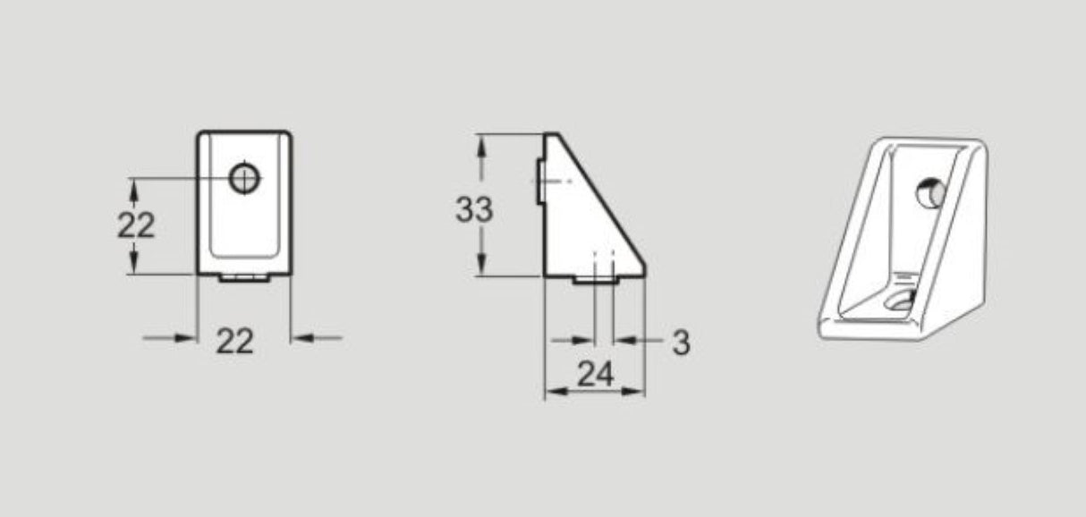 Flexlink XCFA 24 Angle Bracket, Sold By Unit