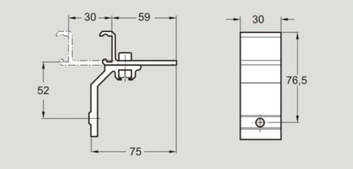 FlexLink XLRA16X30X52 Aluminium Adjustable Guide Rail Bracket