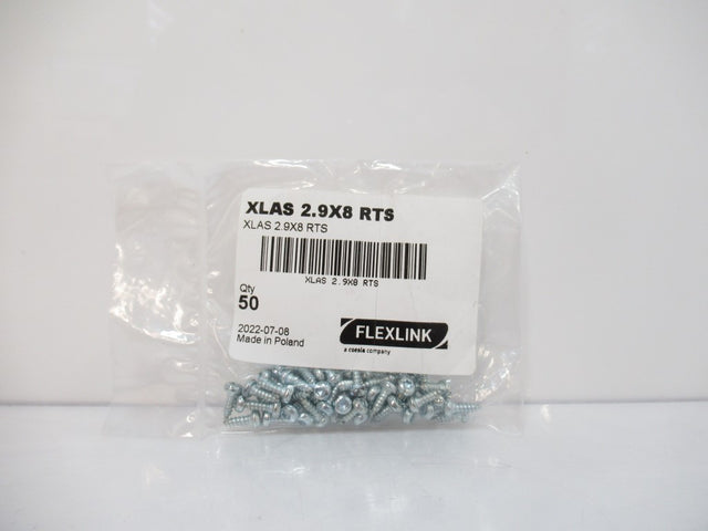 XLAS 2.9X8 RTS XLAS29X8RTS Flexlink SCREW ISO14585 RTS ST2.9 X 8 FZB A2K Pack 50