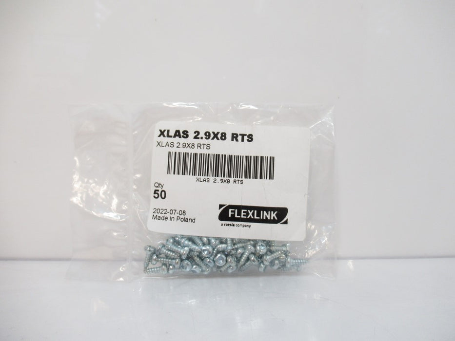 XLAS 2.9X8 RTS XLAS29X8RTS Flexlink SCREW ISO14585 RTS ST2.9 X 8 FZB A2K Pack 50