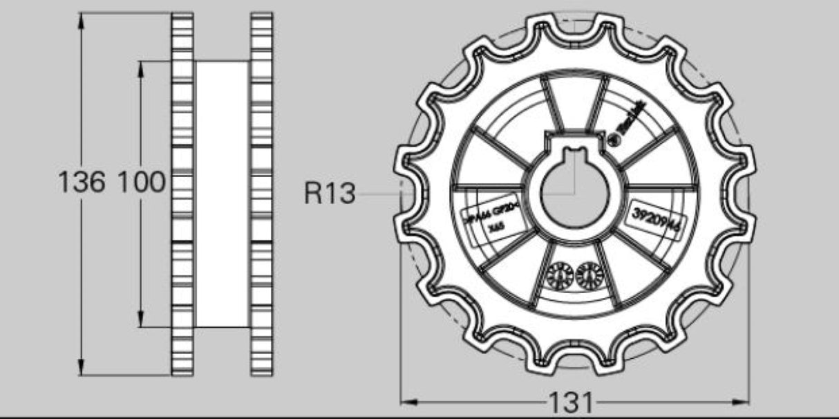 FlexLink 5111580 Wheel XL Drive End