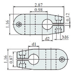 Marbett 174-646481 Cross Block Series 174 Black 0.5 x 0.5 in