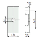 Marbett 217-695131 Double Rail Clamp, With 2-1/2" C.C.