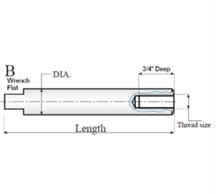 Tapped End Stainless Steel Rods, 212-5-516, Series 212