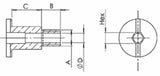 Coval IM60 Insert M6 Male, D. 3.5 mm, Sold By Unit