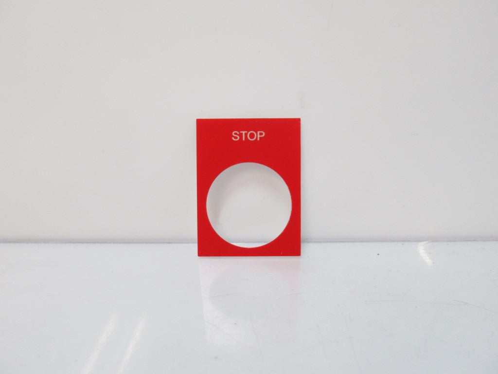 ZB2BY2304 Schneider Electric Stop Nameplate Squared Red XB5 PB, Sold By Unit