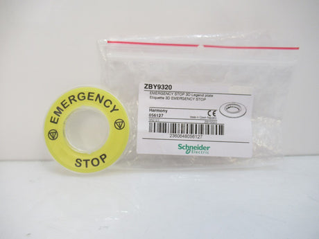 Schneider Electric ZBY9320 Harmony Emergency Stop 3D Legend Plate 22 mm