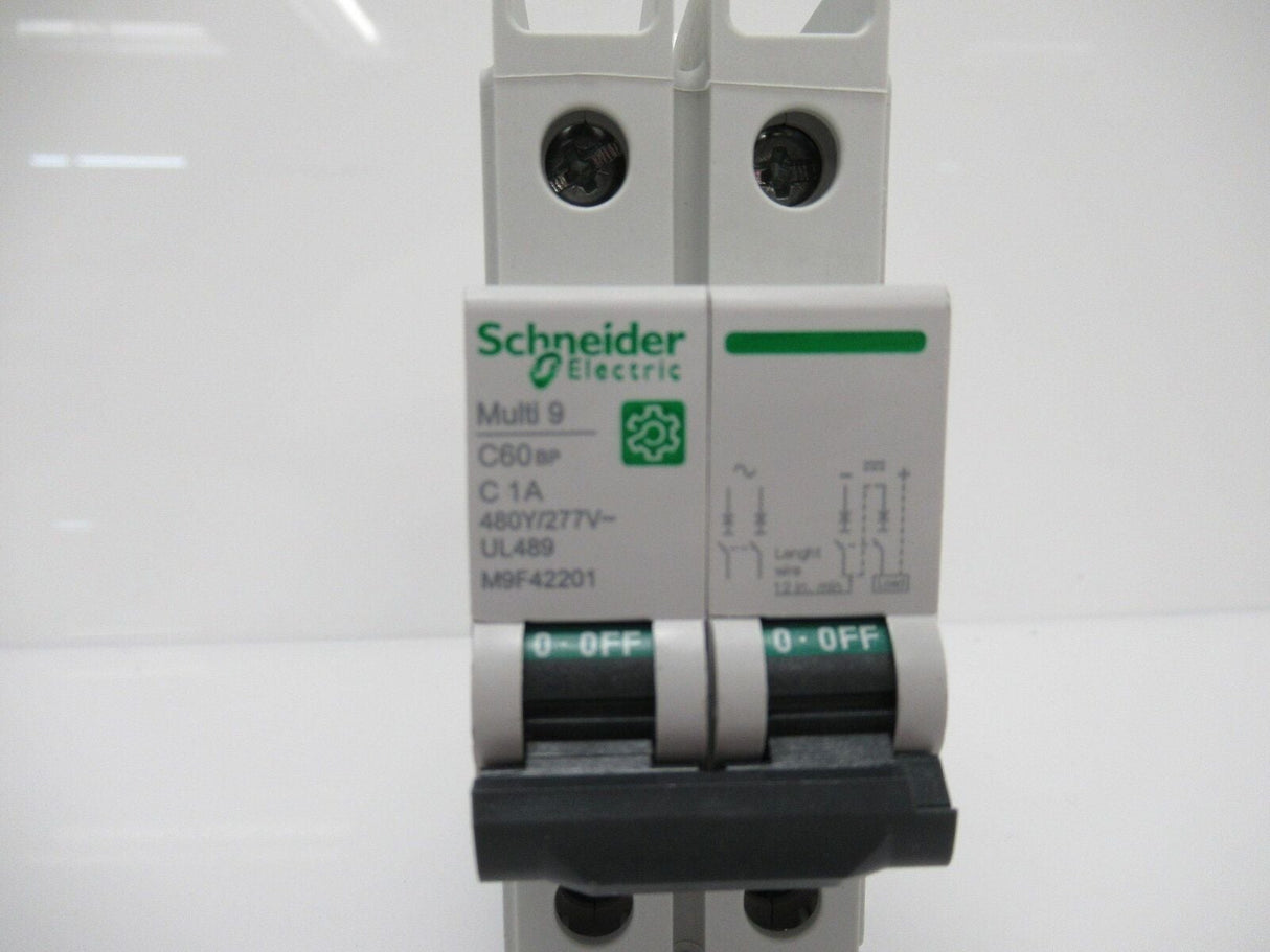 Schneider Electric M9F42201 Circuit Breaker Multi 9, 1 A, 2-Poles, Sold By Unit