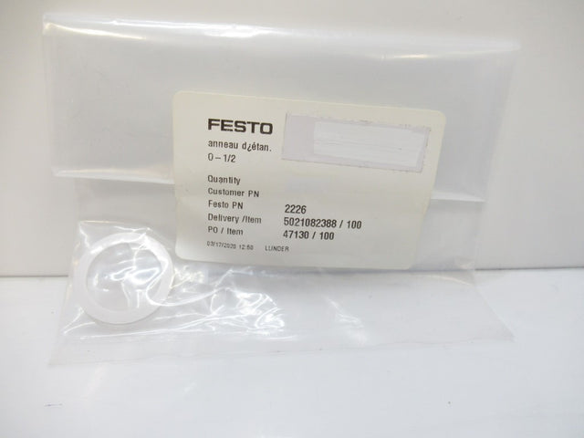 Festo 2226 Sealing Ring O-1/2 Made Of Hard PVC