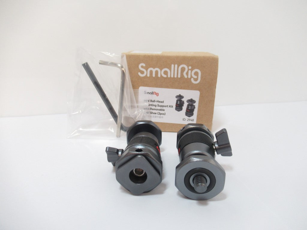 SmallRig 2948B Ball-Head Mounting Support Kit W/ Removable Cold Shoe, Pack Of 2