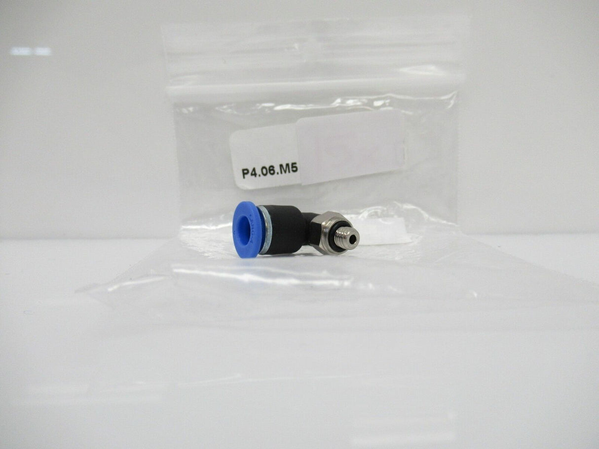 Male Elbow P4.06.M5, 6 Hose M5 Thread