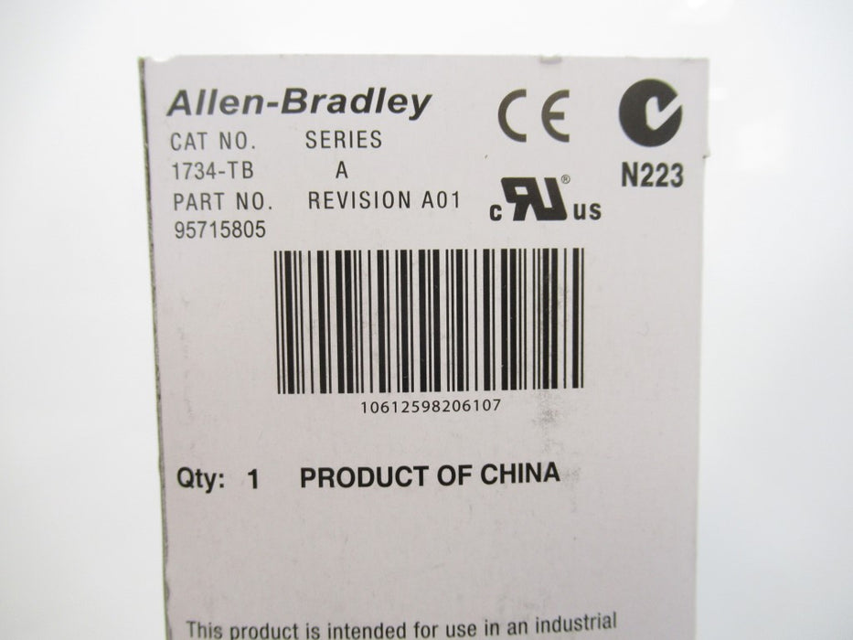 Allen Bradley 1734-TB Point I/O Terminal Base 240V, Surplus