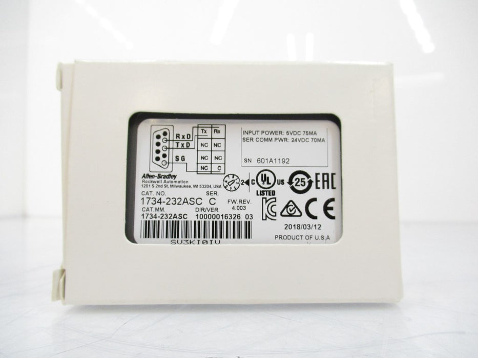 Allen Bradley 1734-232ASC Point I/O Serial Interface Module, Series C