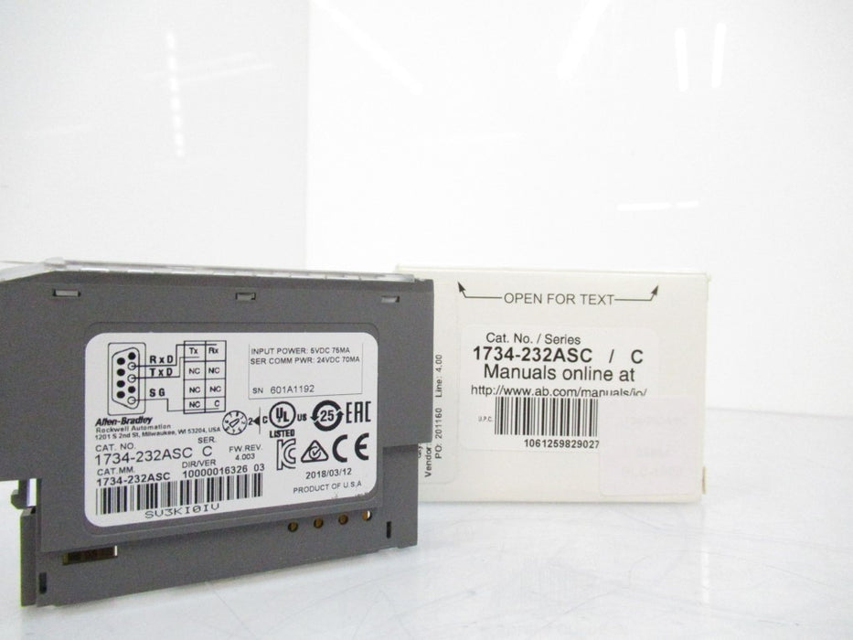 Allen Bradley 1734-232ASC Point I/O Serial Interface Module, Series C