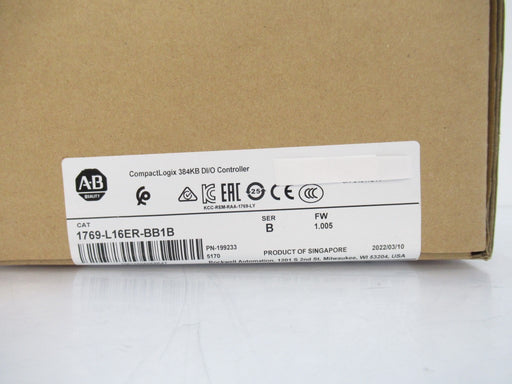 Allen Bradley 1769-L16ER-BB1B CompactLogix 384KB DI/O Controller Ser. B Surplus