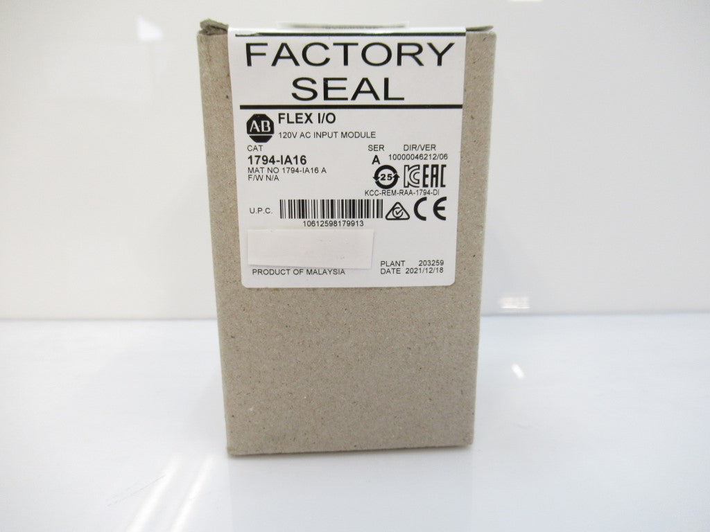 1794-IA16 1794IA16 Allen Bradley FLEX I/O 120V AC Input Module, Surplus Sealed 2021