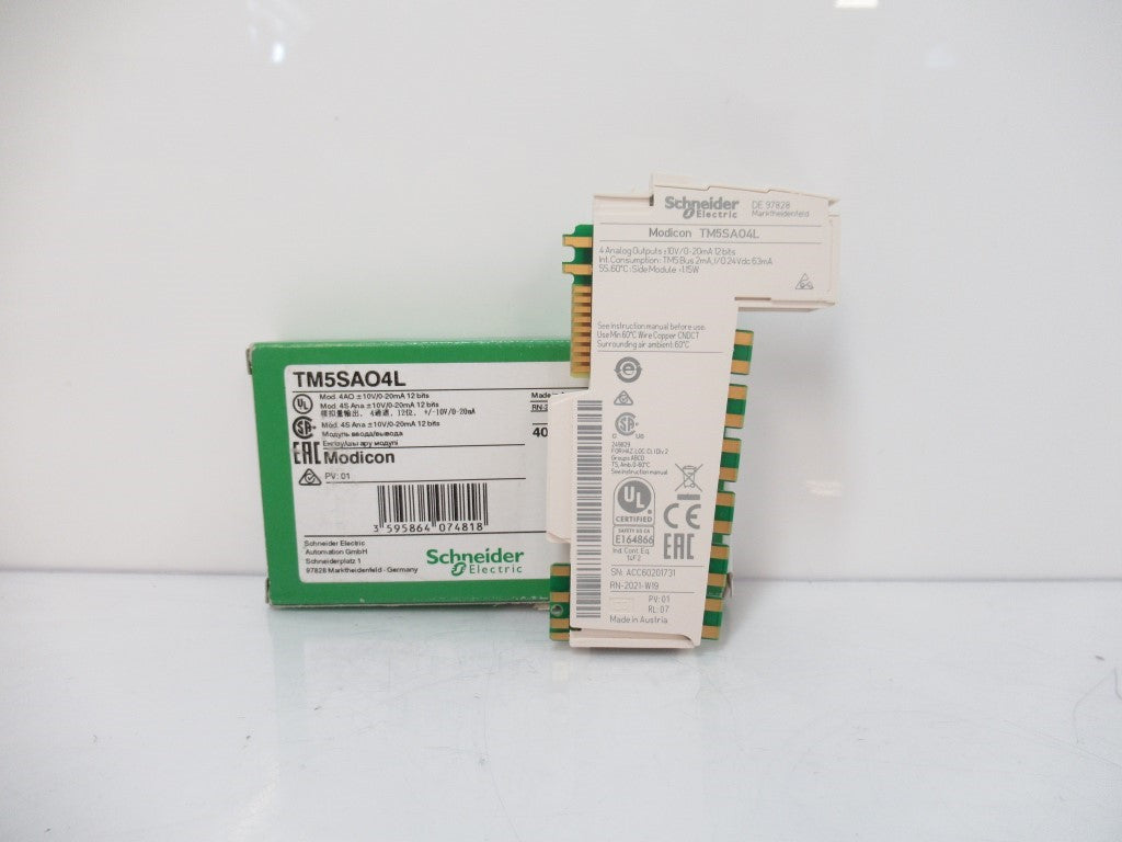 TM5SAO4L Schneider Electric, Analog Output Module, Modicon, 4 Output, 12 Bits