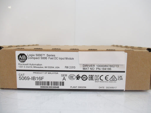 Allen Bradley 5069-IB16F Compact 5000 I/O 16-Ch Fast 24V DC Sink Input SURPLUS