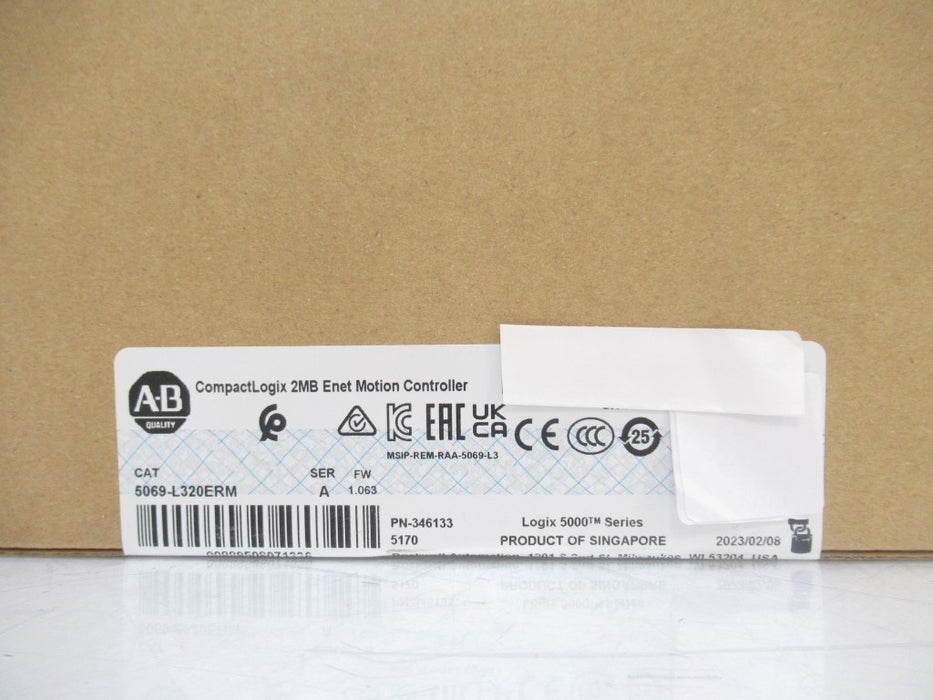 Allen Bradley 5069-L320ERM Compactlogix 5380 2MB Enet Controller Ser. A SURPLUS