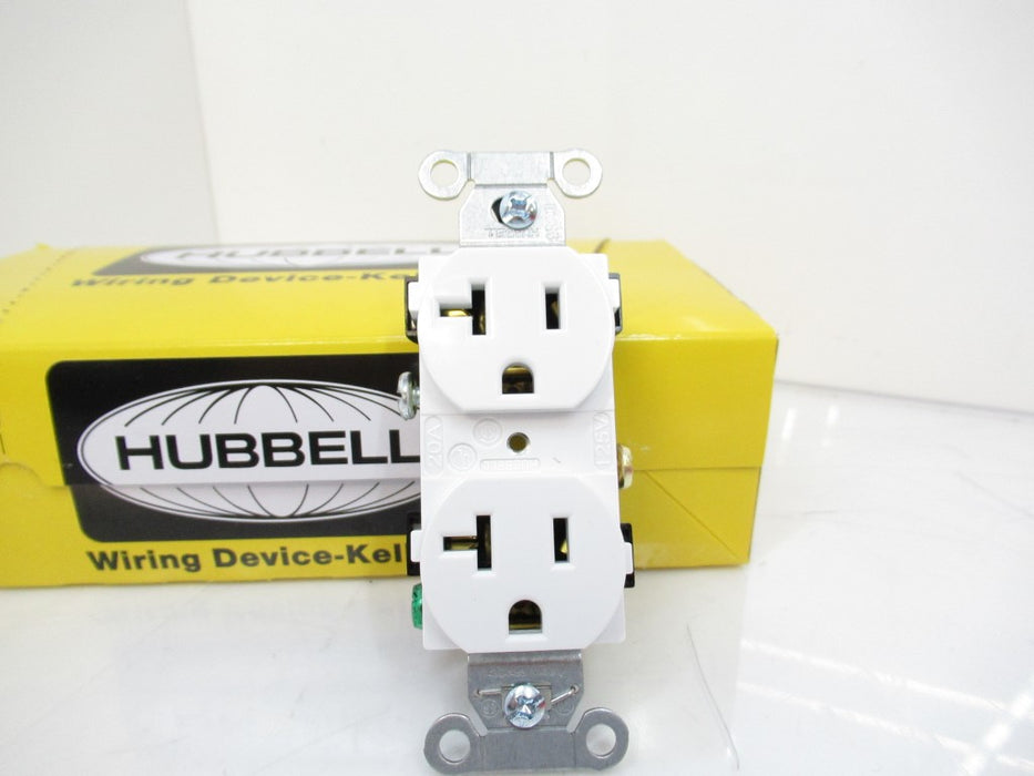 Hubbel CR20WHI Duplex Receptable White, Sold By Unit