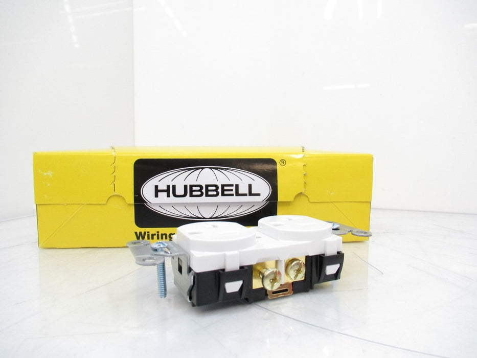 Hubbel CR20WHI Duplex Receptable White, Sold By Unit