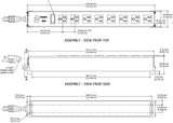 Hammond Manufacturing 1584T8A1 Power Strip, Basic, 8 Outlets 120V AC, 60 Hz, 15A