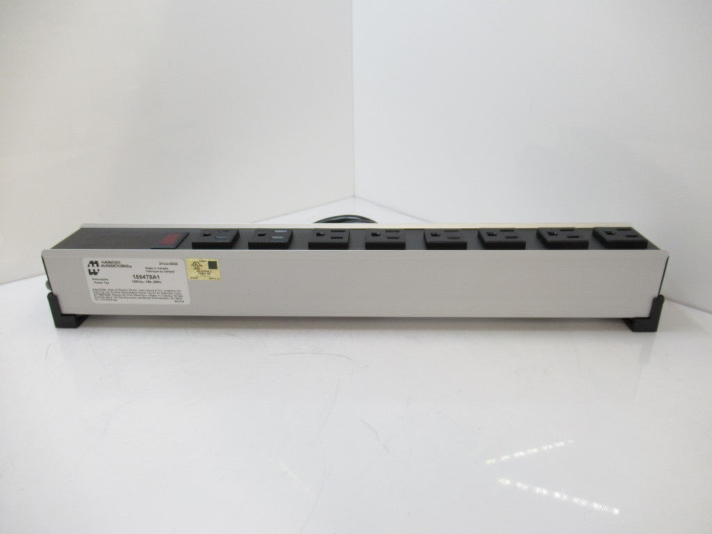 Hammond Manufacturing 1584T8A1 Power Strip, Basic, 8 Outlets 120V AC, 60 Hz, 15A